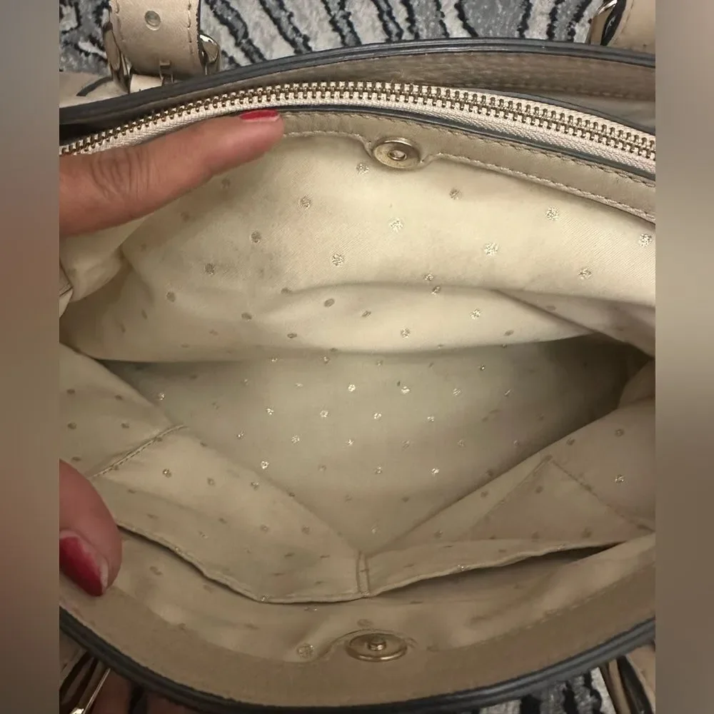 Kate Spade Beige Perforated Satchel